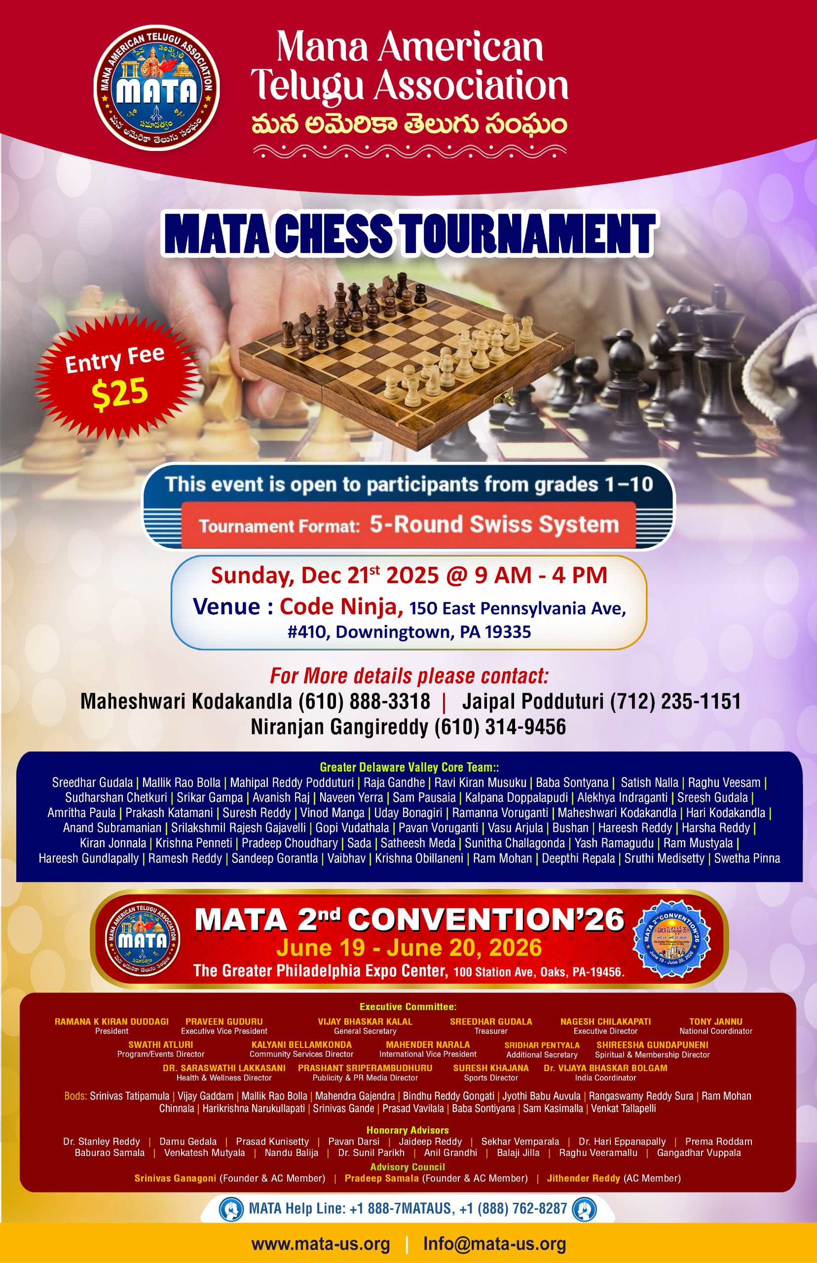 MATA Chess Tournament PA