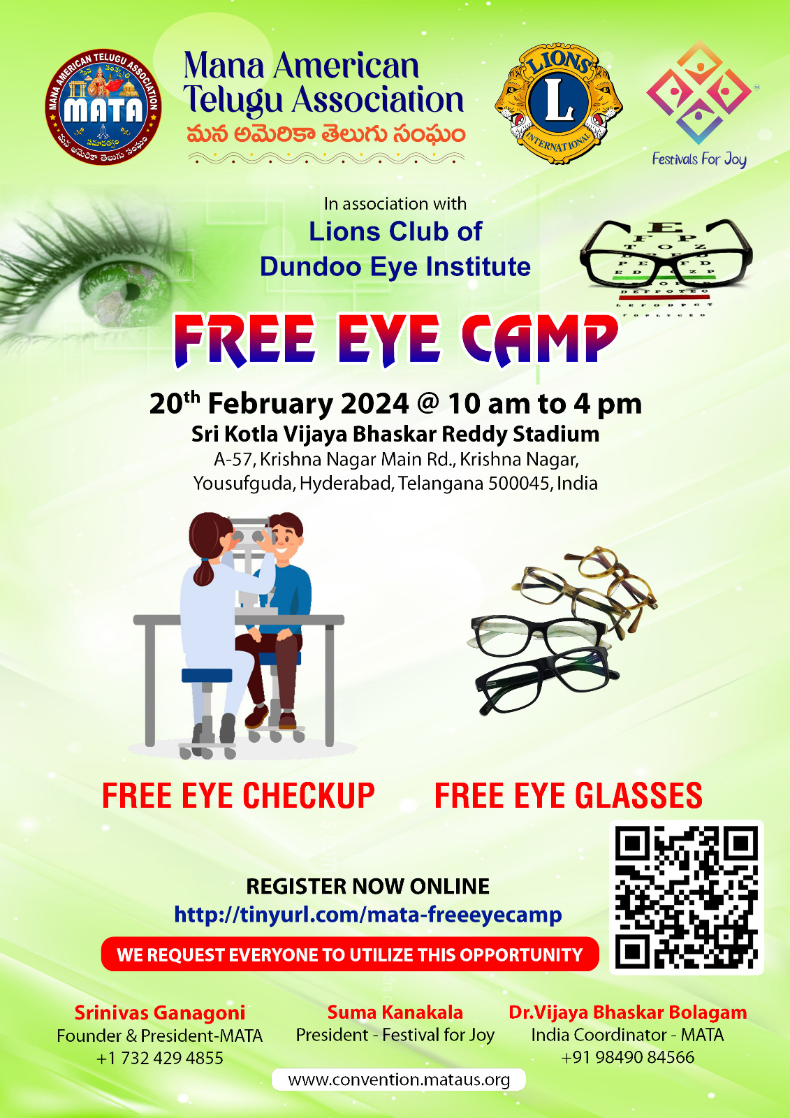 MATA-Free Eye Checkup Camp in Hyderabad